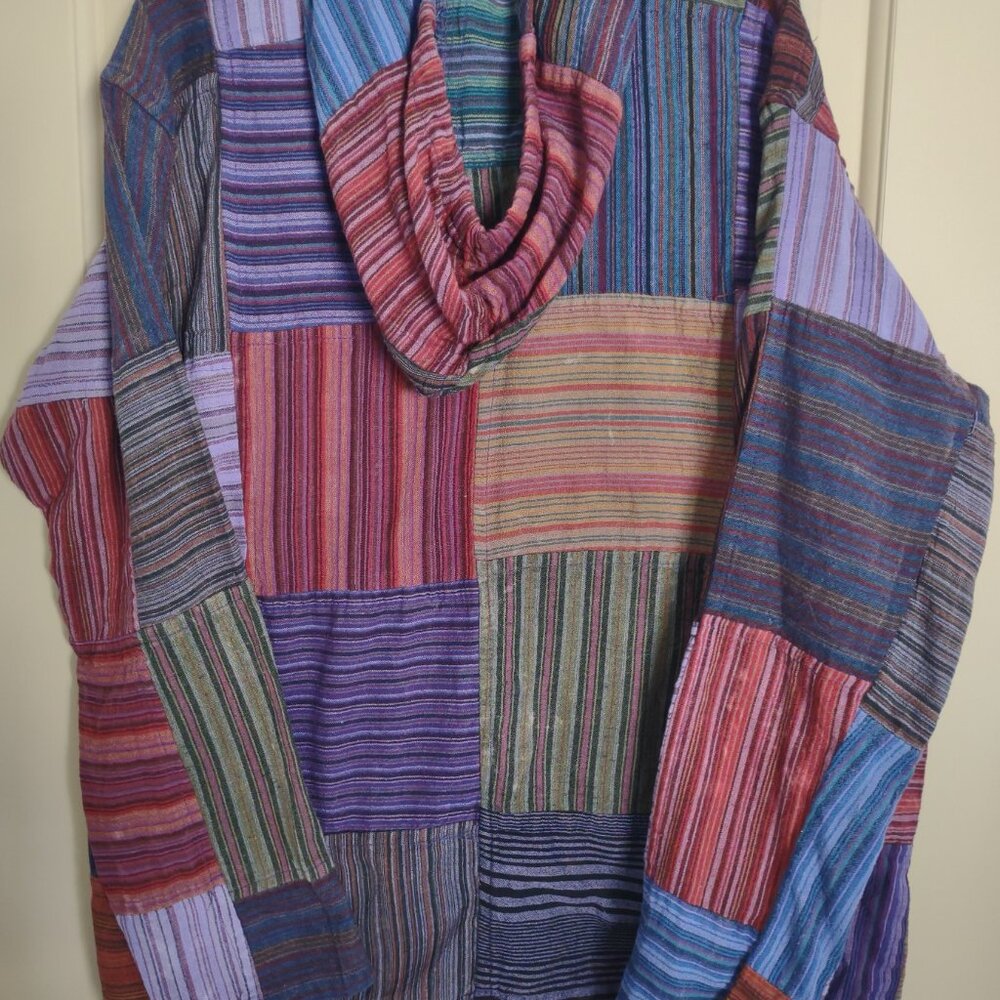 Patchwork Batik Boho Long Sleeve Cotton Pullover … - image 3